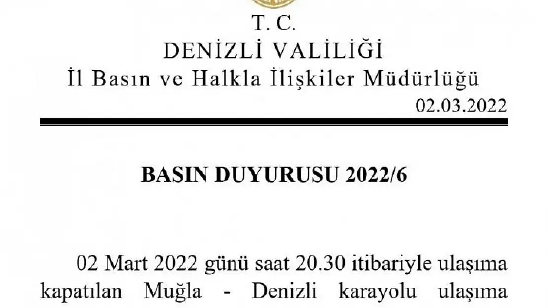 Antalya ve Muğla karayolu 3 saatte ulaşıma açıldı