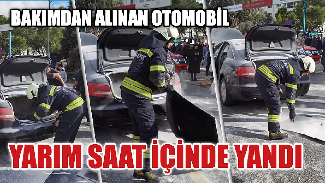 Bakımdan Alınan Otomobil Yarım Saat İçinde Yandı