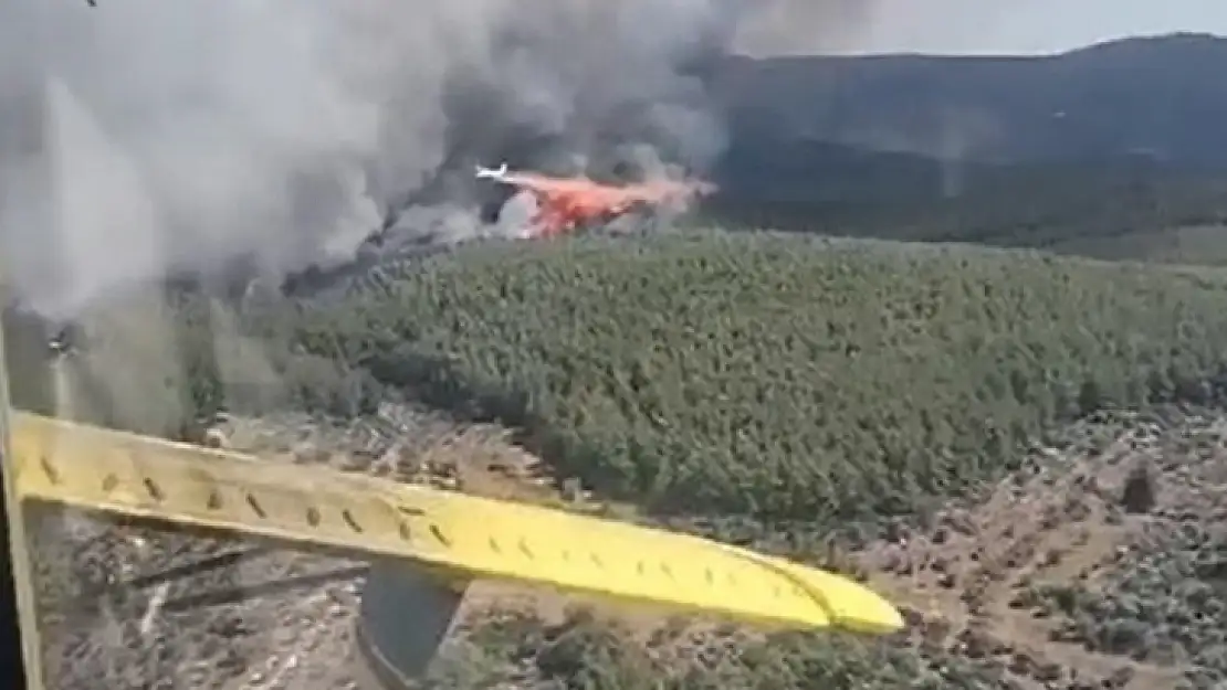 Bodrum yangınına 7 helikopter 3 uçak müdahale ediyor