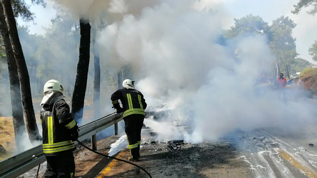 Fethiye'de araç yangını