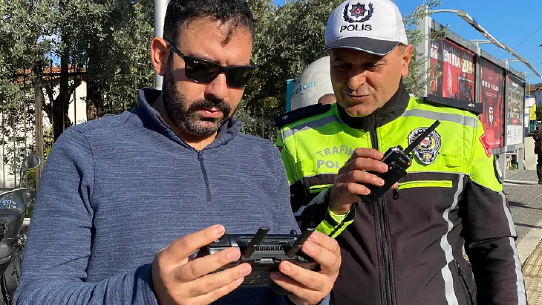 Fethiye'de Drone İle Sürücüler Denetlendi Kurallara Uymayanlara 30 Bin Tl Ceza Kesildi