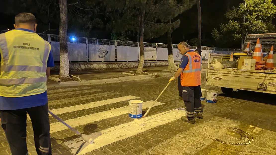 Fethiye'de Yol Çizgi Çalışması