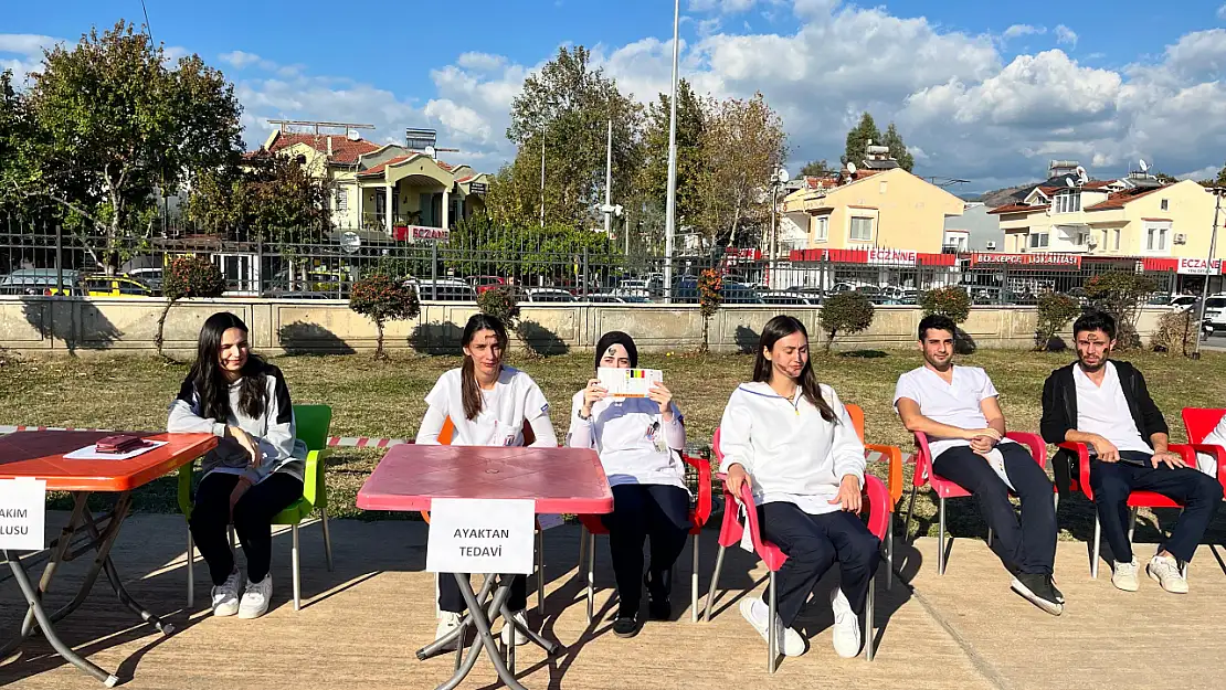 Fethiye Devlet Hastanesi'nde Yangın Kaynaklı Dış Toplu Yaralanma Tatbikatı Gerçekleştirildi