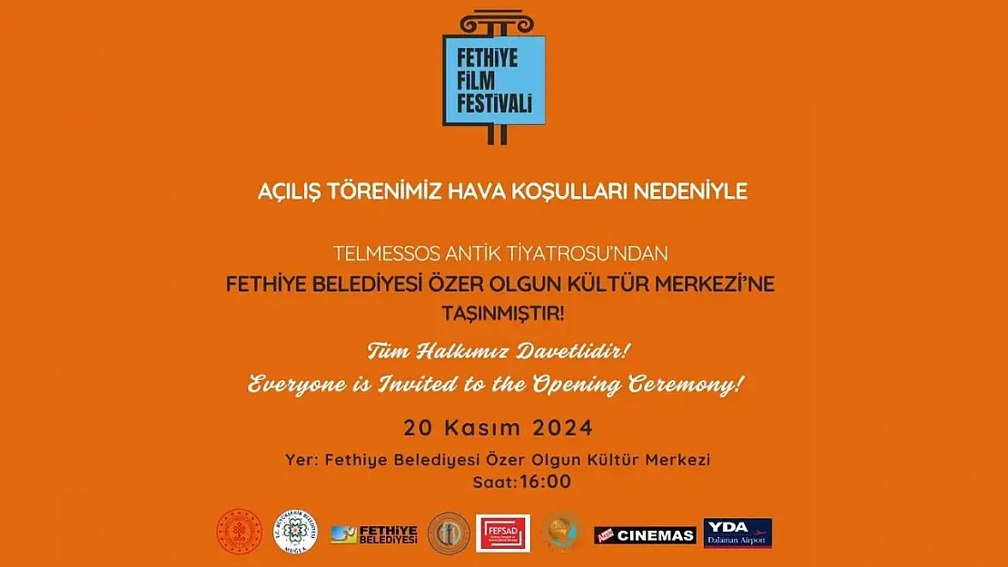 Fethiye Film Festivali Etkinlikleri'nde Mekan Değişikliği