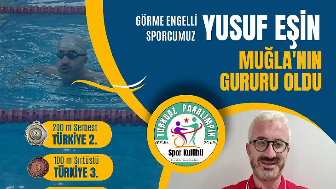 Görme Engelli Yüzücü Yusuf Eşin İki Madalya Kazandı