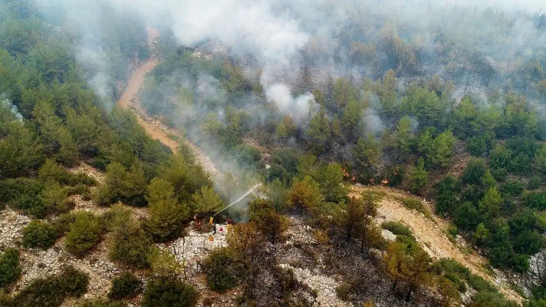 Kavaklıdere yangını havadan görüntülendi