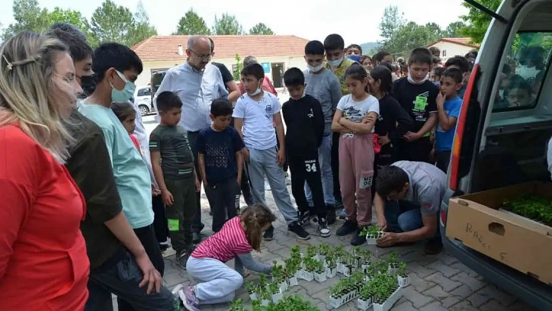 Köyceğiz'de öğrencilere ata tohumu fideleri dağıtıldı