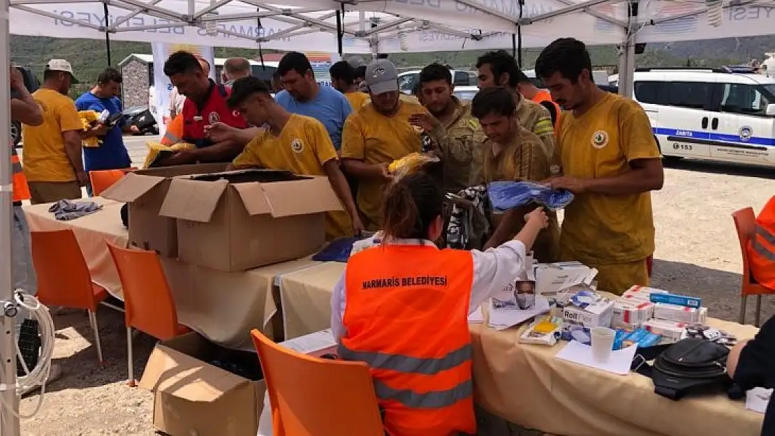 Marmaris Belediyesi yangın bölgesindeki lojistik desteğini sürdürüyor