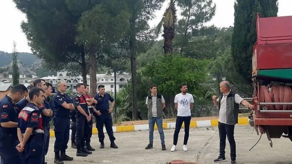 Marmaris'te Jandarma personeline yangın eğitimi verildi