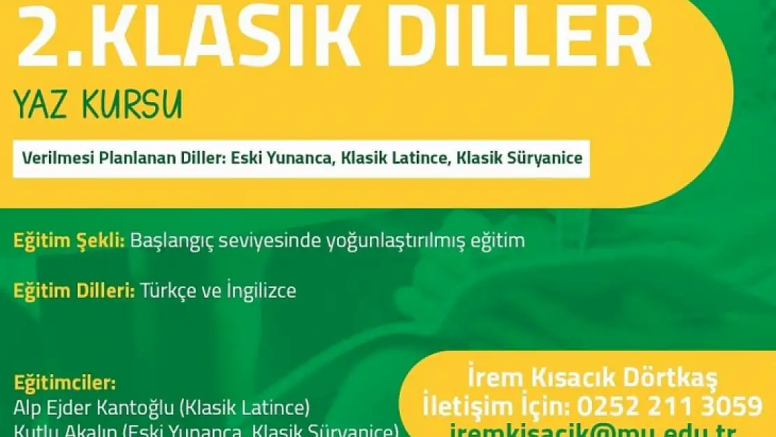 MSKÜ'de 2'inci Klasik Diller Yaz Kursu açılacak