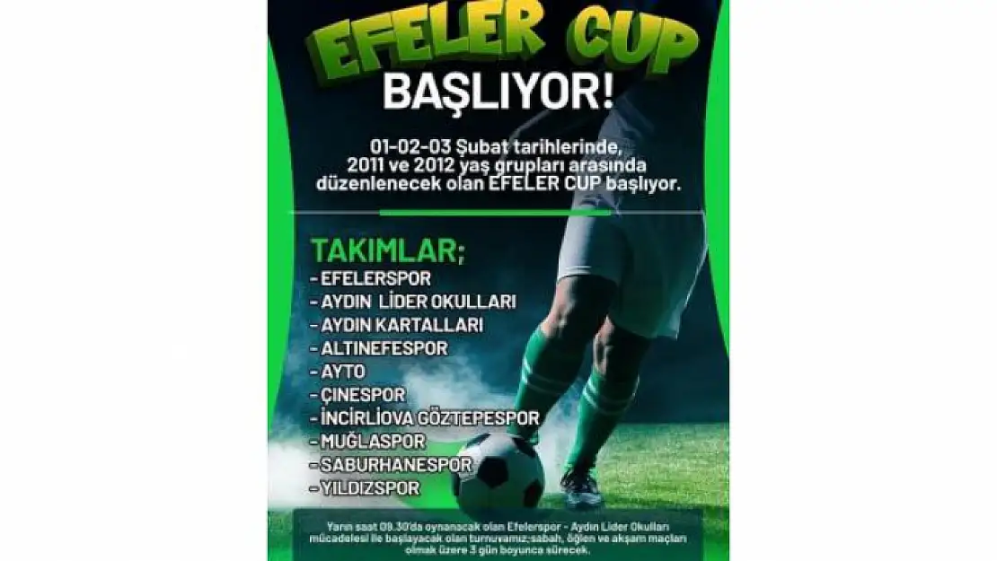 MUĞLASPOR U-11 TAKIMI EFELER CUP TURNUVASINDA YER ALACAK