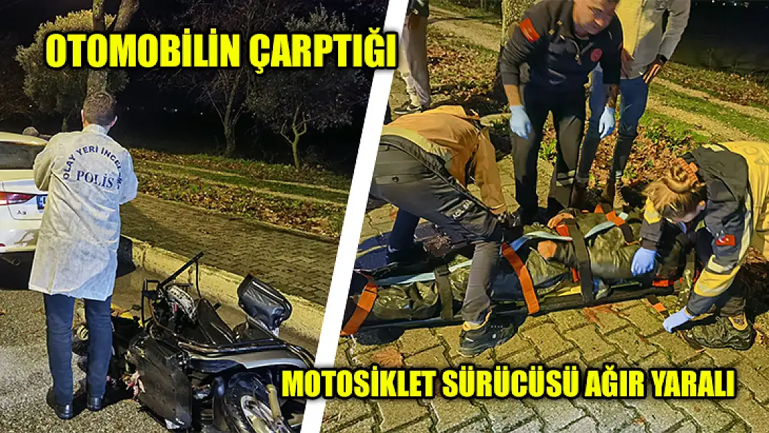 Otomobilin Çarptığı Motosiklet Sürücüsü Ağır Yaralı