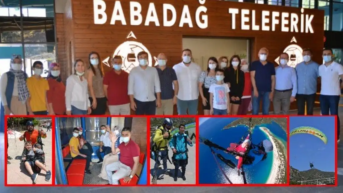 Özel öğrenciler teleferik ve yamaç paraşütü keyfi yaşadı
