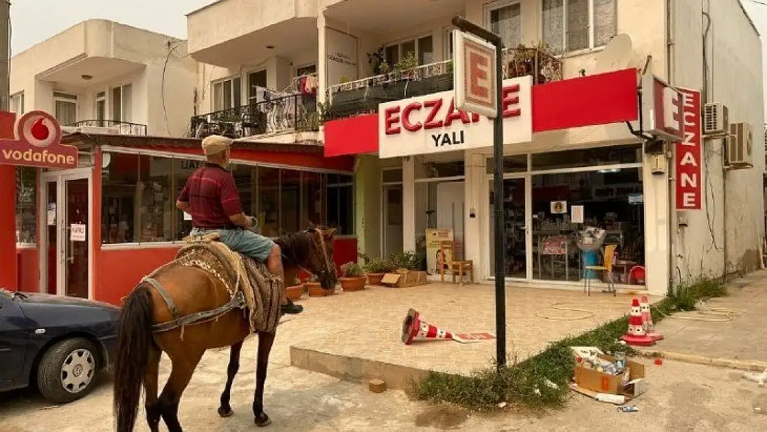 Şehir boşaltılınca atıyla eczaneye gelip ilaç almak istedi