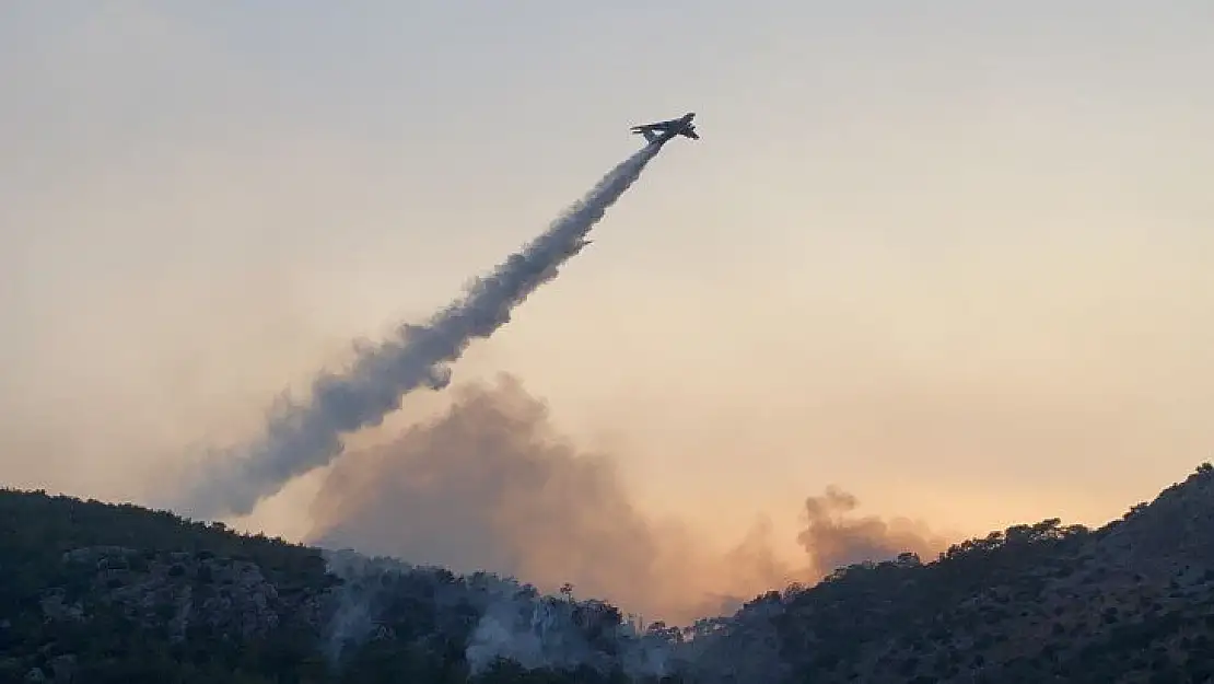 Seydikemer'de çıkan orman yangını devam ediyor