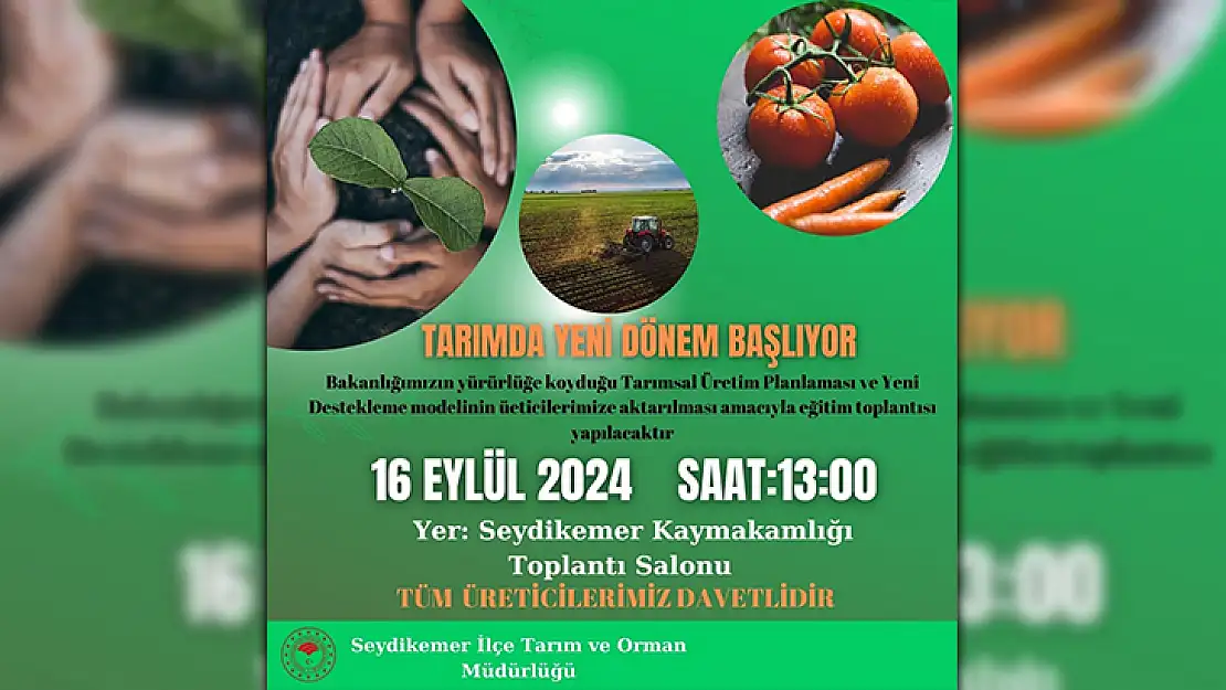 Seydikemer'de tarımsal üretim eğitimi düzenlenecek