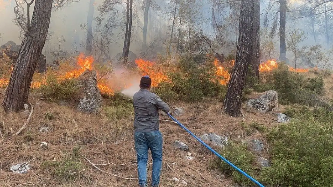 Seydikemer yangını rüzgarın şiddeti ile büyüyor