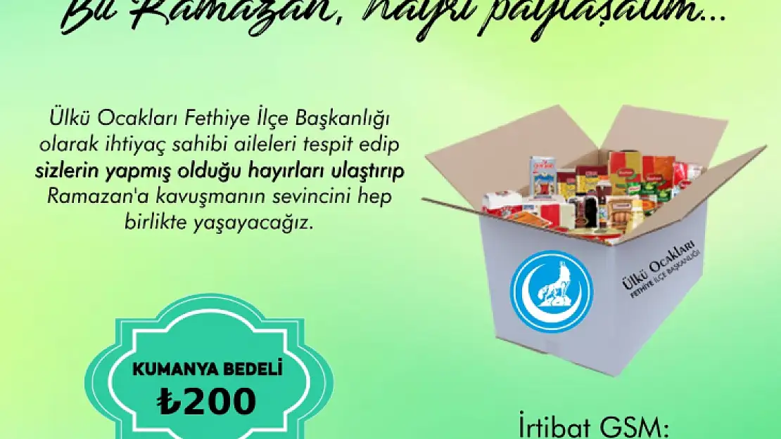 ÜLKÜ OCAKLARI'NDAN RAMAZAN KAMPANYASI