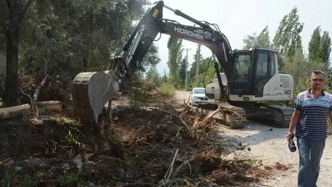 VATANDAŞ YOL İÇİN ARAZİSİNDEKİ AĞAÇLARI KESTİ