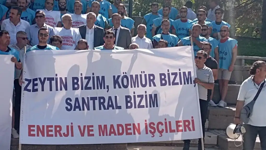 Yeniköy Termik Santrali çalışanları TBMM'nin önünde toplandı