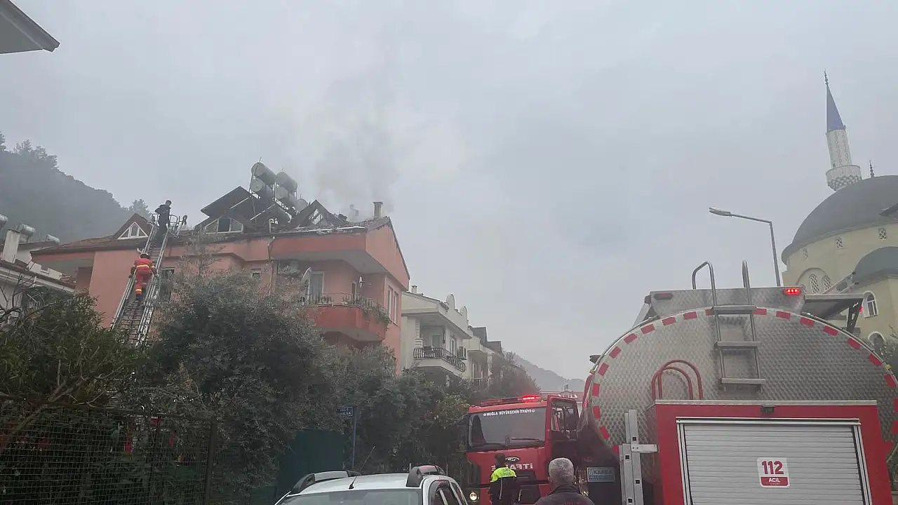 Fethiye Taşyaka'da baca yangını korkuttu