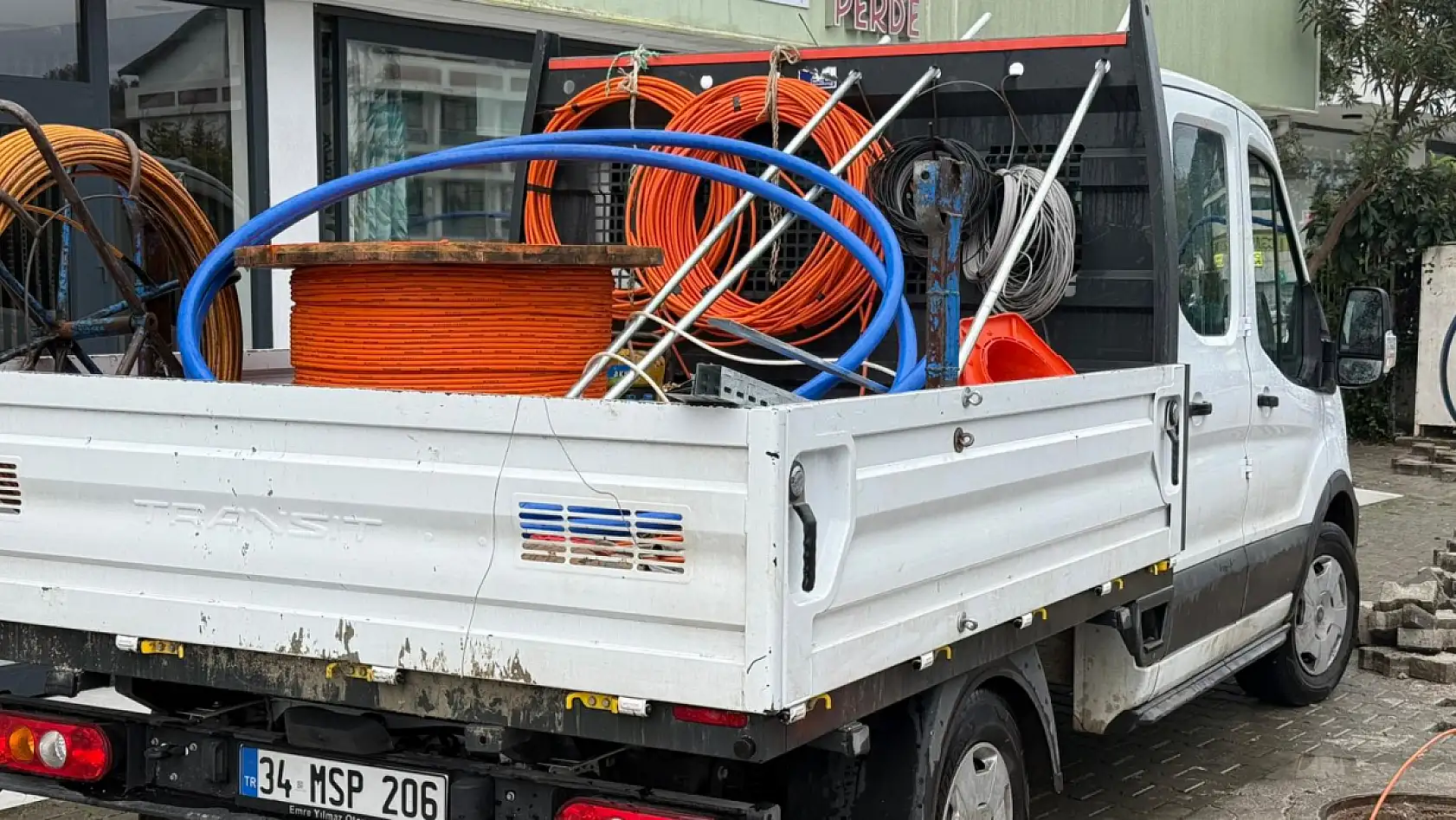 Fethiye'de 137. Sokak'ta fiber altyapı çalışması