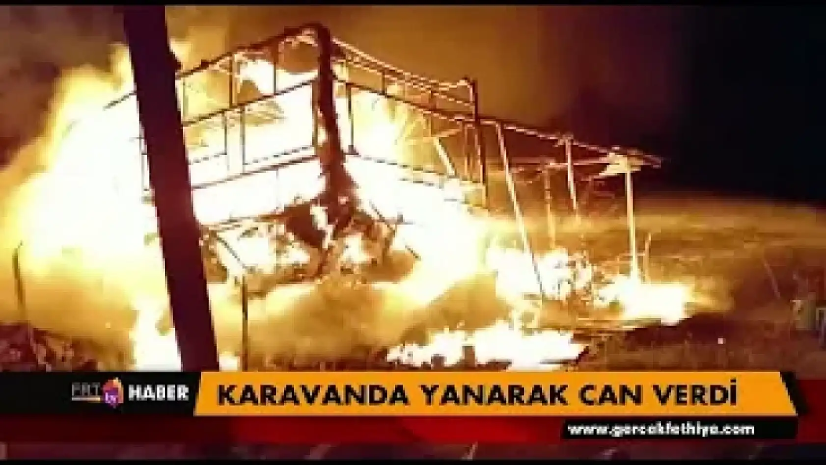 Karavanda yanarak can verdi