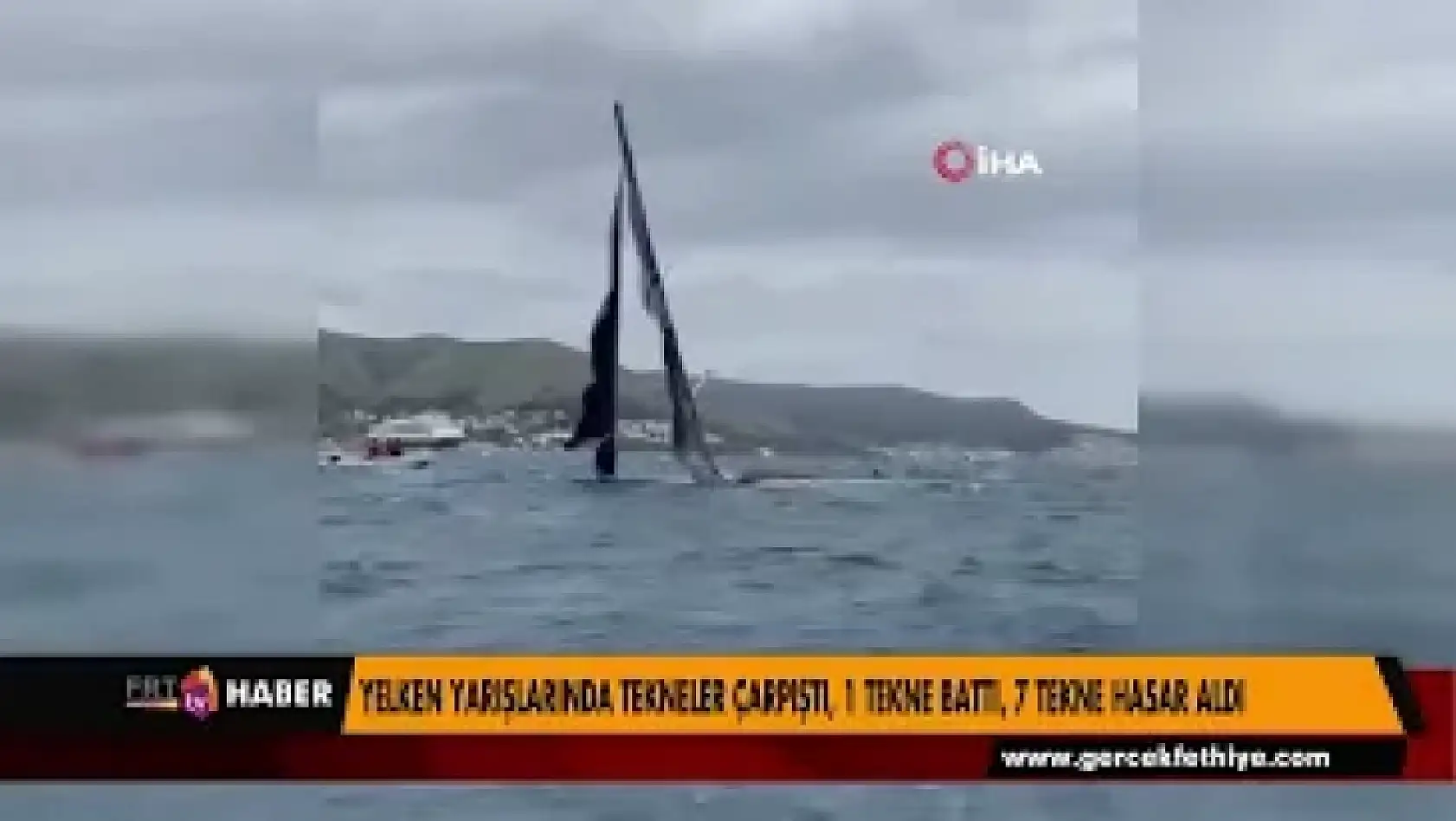 YELKEN YARIŞLARINDA TEKNELER ÇARPIŞTI, 1 TEKNE BATTI, 7 TEKNE HASAR ALDI