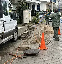 Fethiye'de 137. Sokak'ta fiber altyapı çalışması