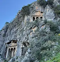 Fethiye'de Amintas Kaya Mezarları'nda kış sessizliği