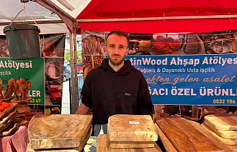 Fethiye'de 1. Hamsi Festivali'nde El Emeği Ahşap Ürünlere Yoğun İlgi