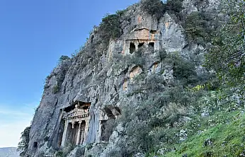 Fethiye'de Amintas Kaya Mezarları'nda kış sessizliği