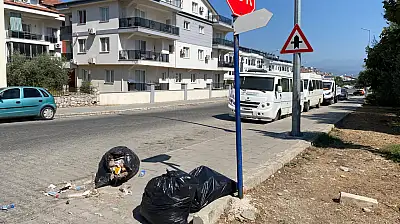 Cadde Kenarına Bırakılan Çöpler Tepki Çekti