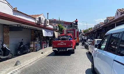 Fethiye Balık Pazarı'nda baca yangını