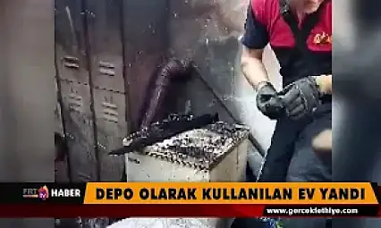 Depo olarak kullanılan ev yandı