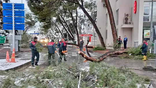 Menteşe'de kar mesaisi