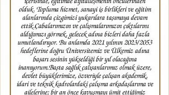 Çiçek,' başarı seslerinin yükseldiği bir yıl olsun'