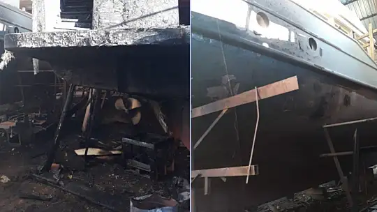 Tersanede çıkan yangın  korkuttu