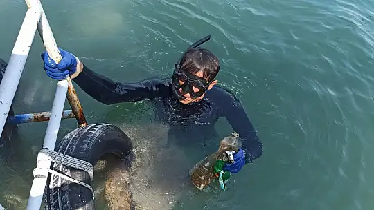 Mavi Bayraklı plaj'da deniz kontrolü yapıldı