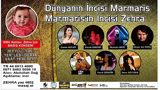 SMA HASTASI ZEHRA BEBEK İÇİN FETHİYE'DE BAĞIŞ KONSERİ DÜZENLENİYOR