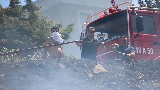 Ağaçlık alandaki yangın konteyner eve sıçradı