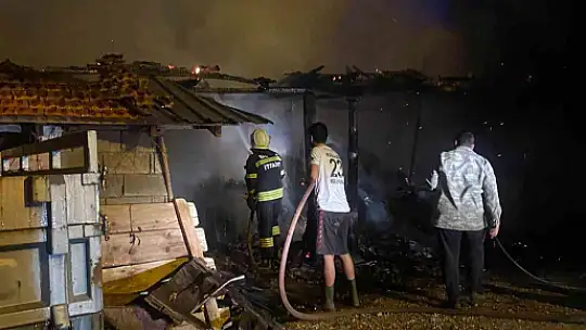 AHIRDA ÇIKAN YANINDA 3 BÜYÜKBAŞ HAYVAN TELEF OLDU