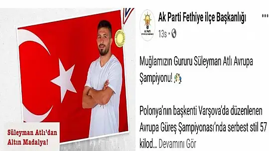Tüm Türkiye ve Fethiye'yi sevince boğdu