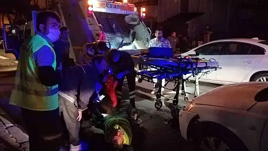 Alkollü sürücü çöp kamyonuna arkadan çarptı, temizlik işçisi yaralandı