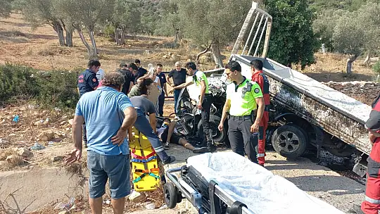 Su kanalına giren kamyonet hurdaya döndü: 1 ölü, 1 yaralı