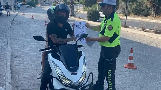Trafik ekiplerinden motosiklet sürücülerine yönelik uygulama