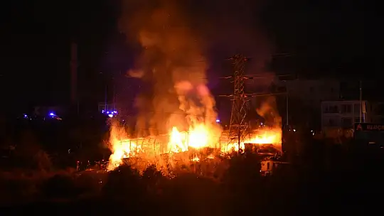 Bodrum'da pelet fabrikası alev alev yandı