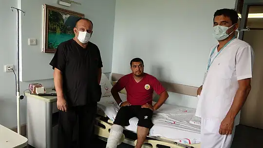 Ayak bileğini kıran Azeri itfaiye erinin sağlık durumu iyiye gidiyor