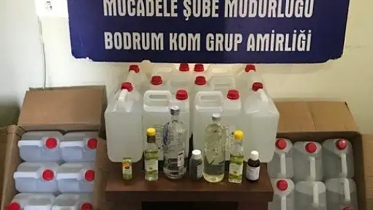 Bodrum'da litrelerce sahte alkol ele geçirildi