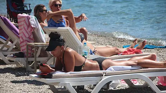 Bodrum sahillerinde hafta sonu yoğunluğu